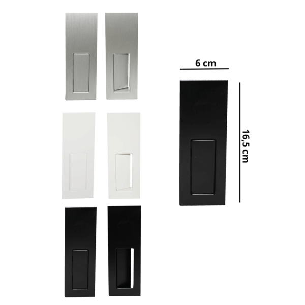 Maniglia Incasso Rettangolare Porta Scorrevole/Battente modello Duplex Zero foro cieco placchetta Copripresa varie finiture | Saletta